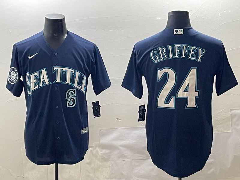 Men Seattle Mariners 24 Griffey Blue Game 2025 Nike MLB Jersey style 5